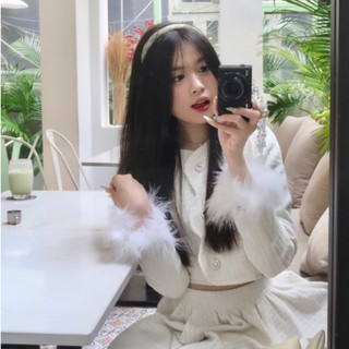  CLARA SET ÁO VÁY DẠ CHÂN VÁY XOÈ TAY LÔNG SIÊU TÔN DÁNG