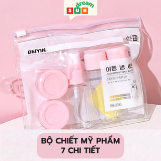 Bộ Chiết Mỹ Phẩm Du Lịch BEIYIN 7 Chi Tiết Kèm Túi Zip Nhỏ Gọn Tiện Lợi Để Mĩ Phẩm Khi Đi Chơi, Du Lịch