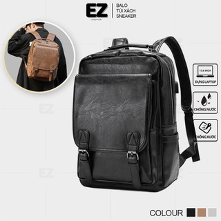 Balo da đi học thời trang BLD08 đựng laptop 15.6 inch , Balo đi học da PU cao cấp chống nước chống xước , Cặp đi học da