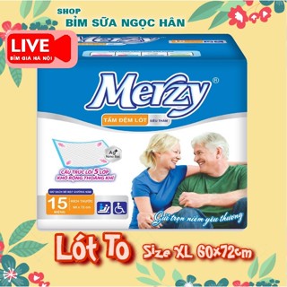 Tấm đệm lót Merzy Size XL 60x72cm. 5 lớp thoáng khí, khóa bề mặt, chống hăm Ag+ #lót già #bỉm merzy #merzy #phú đạt