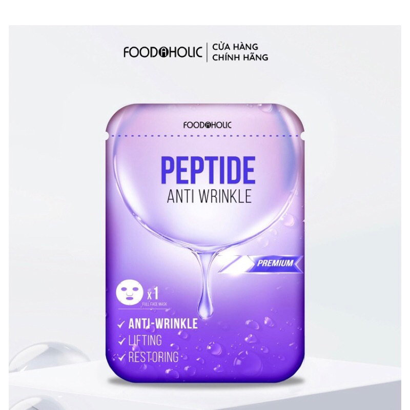Mặt Nạ Peptide Hỗ Trợ Trẻ Hoá &amp; Mờ Nếp Nhăn Foodaholic Peptide Anti Wrinkle Mask