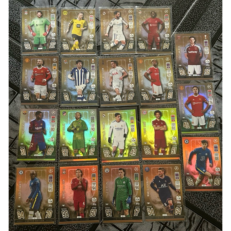 [CHÍNH HÃNG] THẺ CẦU THỦ MATCH ATTAX 21/22 LIMITED (Tặng Toploader + Sleeves)