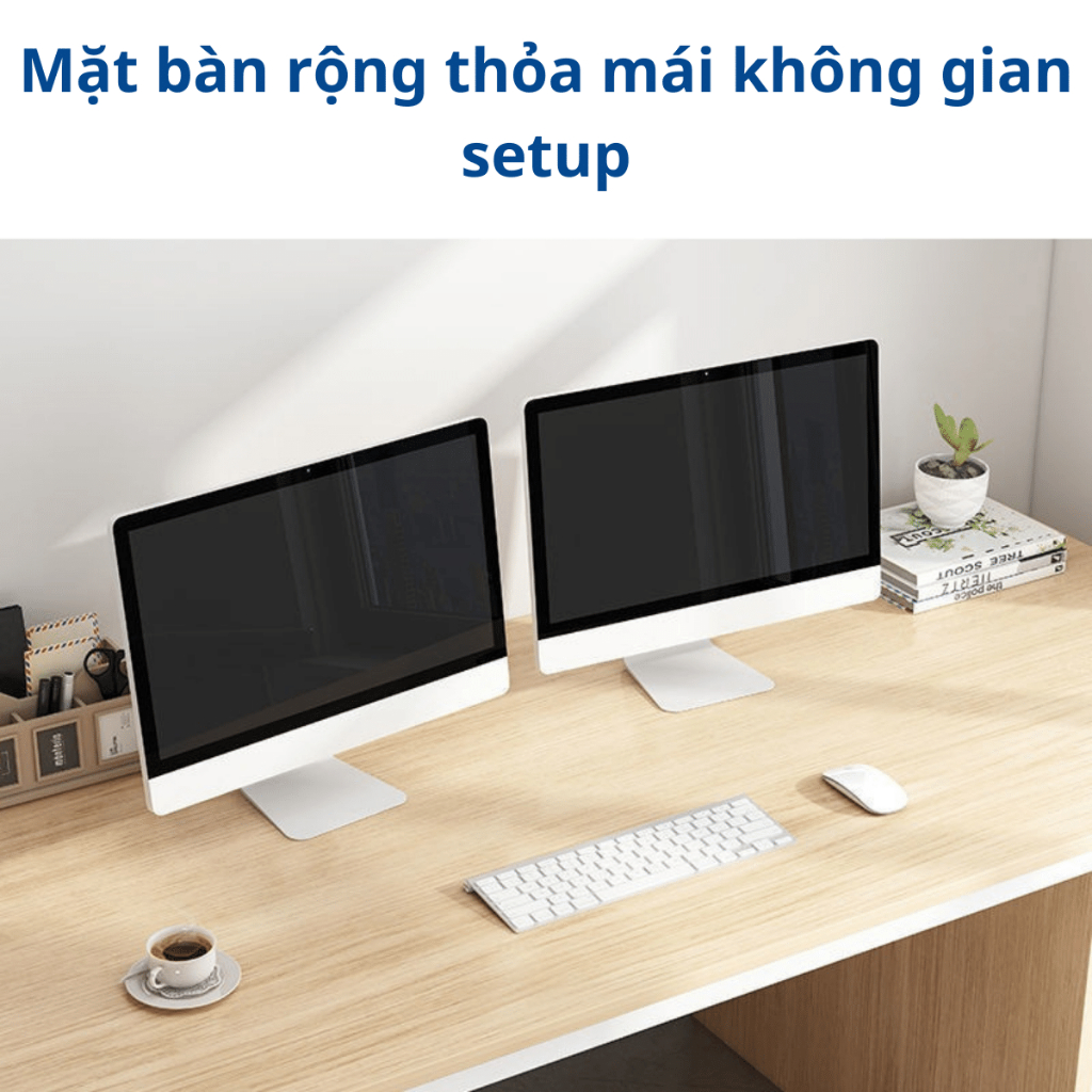 Bàn làm việc kệ sách, Bàn học 2 tầng kệ lửng, bàn chân sắt sơn tĩnh điện mặt gỗ MDF dày 15mm, màu sắc đa dạng | BigBuy360 - bigbuy360.vn