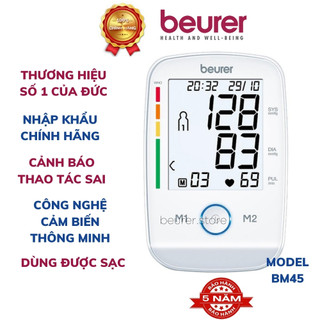 Máy đo huyết áp bắp tay tự động Beurer BM45, của đức, hẹn giờ đo máy đo huyết áp sạc pin,lưu kết quả 2 người