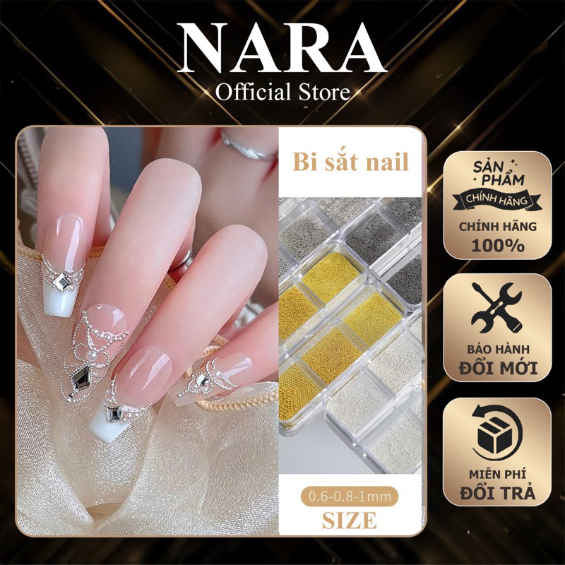 Bi 6 Ô - Bi Sắt Mix Mini Size Nhỏ - Bi Sắt Trang Trí Móng 4 Màu - Bi Nhỏ Trang Trí Móng Thông Dụng N