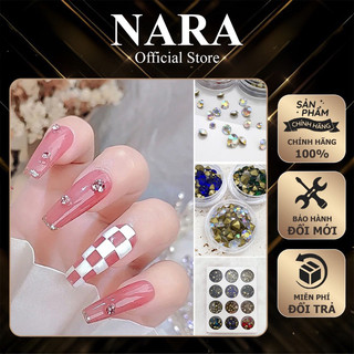 Set đá chân nhọn 12 hũ - đá chân nhọn mix size - đá gắn trang trí nail mũi nhọn đáy vàng đá loại đẹp nhiều màu