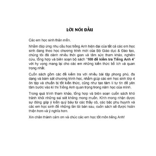 Sách - 100 đề kiểm tra Tiếng Anh 4 (KV)