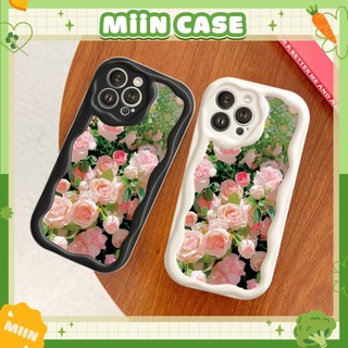 Ốp Lưng iPhone Rose Viền Sóng Nổi, Chống Sốc, Bảo Vệ Camera - iP 6/6s/7/8/Plus/X/XS/XR/11/12/13/14/15/Pro/Max