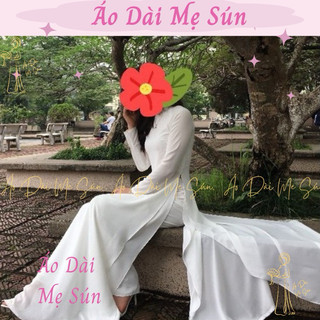 Áo Dài Học Sinh 4 tà vải lụa cao cấp màu trắng lụa Chi Phông /chiffong