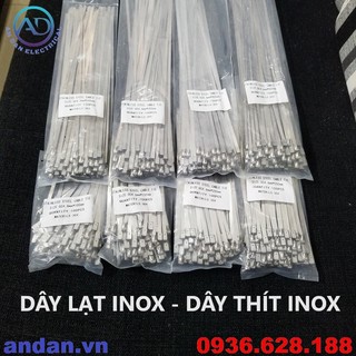 Dây lạt inox 100 150 200 250 300 350 400 500, thít inox 304 10cm 15cm 20cm 25cm 30cm 35cm 40cm 50cm