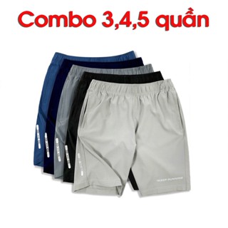Combo 3,4,5 Quần short thể thao vải gió dày đẹp, co giãn, túi 2 bên có khóa kéo