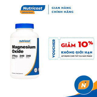 Viên Uống Bổ Sung Khoáng Chất Và Sức Khỏe Tim Mạch Nutricost Magnesium Oxide 375mg 240 Viên Nhộng