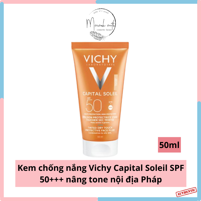 [Mã COSBAUH3 giảm 8% đơn 300K] Kem chống nắng Vichy Capital Soleil SPF 50+++ kem chống nắng nâng tông nội địa Pháp