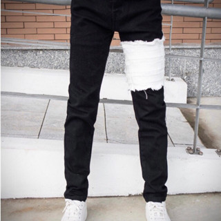 Quần Bò 4 Cúc, Quần Bò Khuyết Tật Chất Vải Dày Dặn