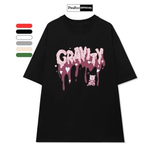 Áo Thun Nữ, Áo Phông Unisex By PEABOO Mã TN Gravity Chất Cotton Thoáng Mát Form Rộng Tay Lỡ Cho Nam Nữ