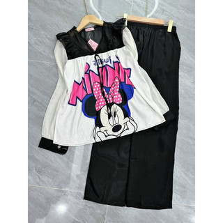 pijama lụa xước tiểu thư hàng thiết kế
