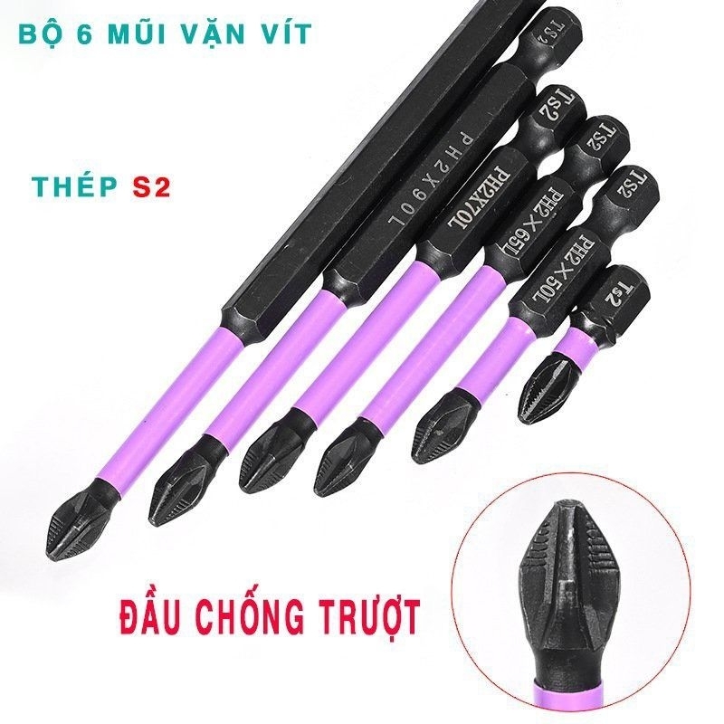 Bộ bake/ đầu bắt vít (6 cái)