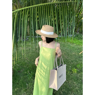 đầm 2dây linen hở lưng