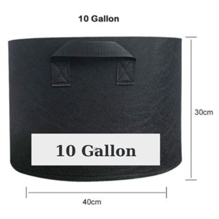 SET 10 TÚI LOẠI 10 GALLON_Túi vải trồng cây, trồng hoa, hoa chậu vải màu đen có quai cầm siêu bền