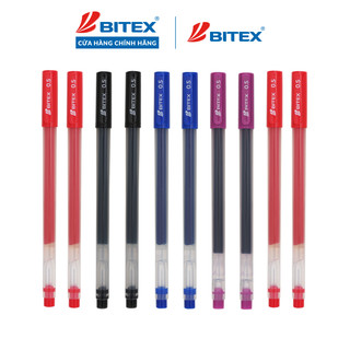  Combo 10 bút gel Bitex G08 mực xanh   đỏ   đen   tím 0.5mm 
