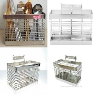 Ống đựng đũa thìa 2 ngăn chất liệu inox 304