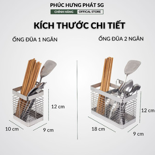 Ống đựng đũa thìa 2 ngăn chất liệu inox 304 Tiện Dụng, Đa Năng