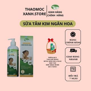Sữa tắm kim ngân hoa thảo mộc xanh x4 500ml ngăn ngừa viêm ra hỗ trợ giảm mụn lỗ chân to viêm da hiệu quả