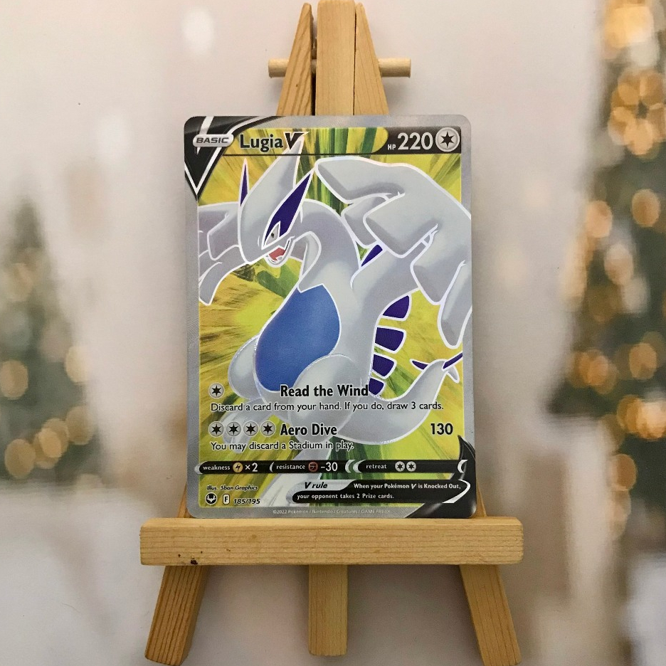Thẻ hình Pokemon Lugia V 185/195 - Lá bài lẻ Full Art Ultra Rare tiếng Anh