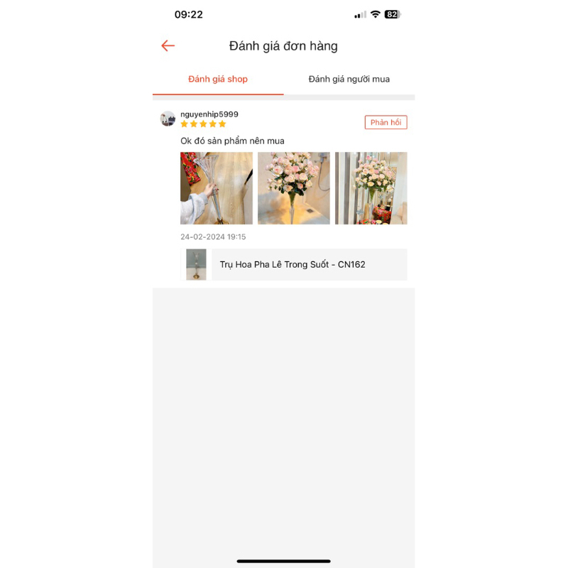 Trụ Hoa Pha Lê Trong Suốt - CN162