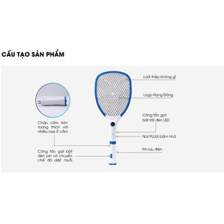 [RẠNG ĐÔNG] Vợt bắt muỗi điện tử Model: VBM RD.02 Rạng Đông