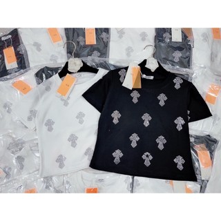 [GIÁ HUỶ DIỆT] Áo Thun Tay Lỡ Đính Đá QC Hot Trend - Áo Phông Rộng Ngắn Tay Nam Nữ Unisex