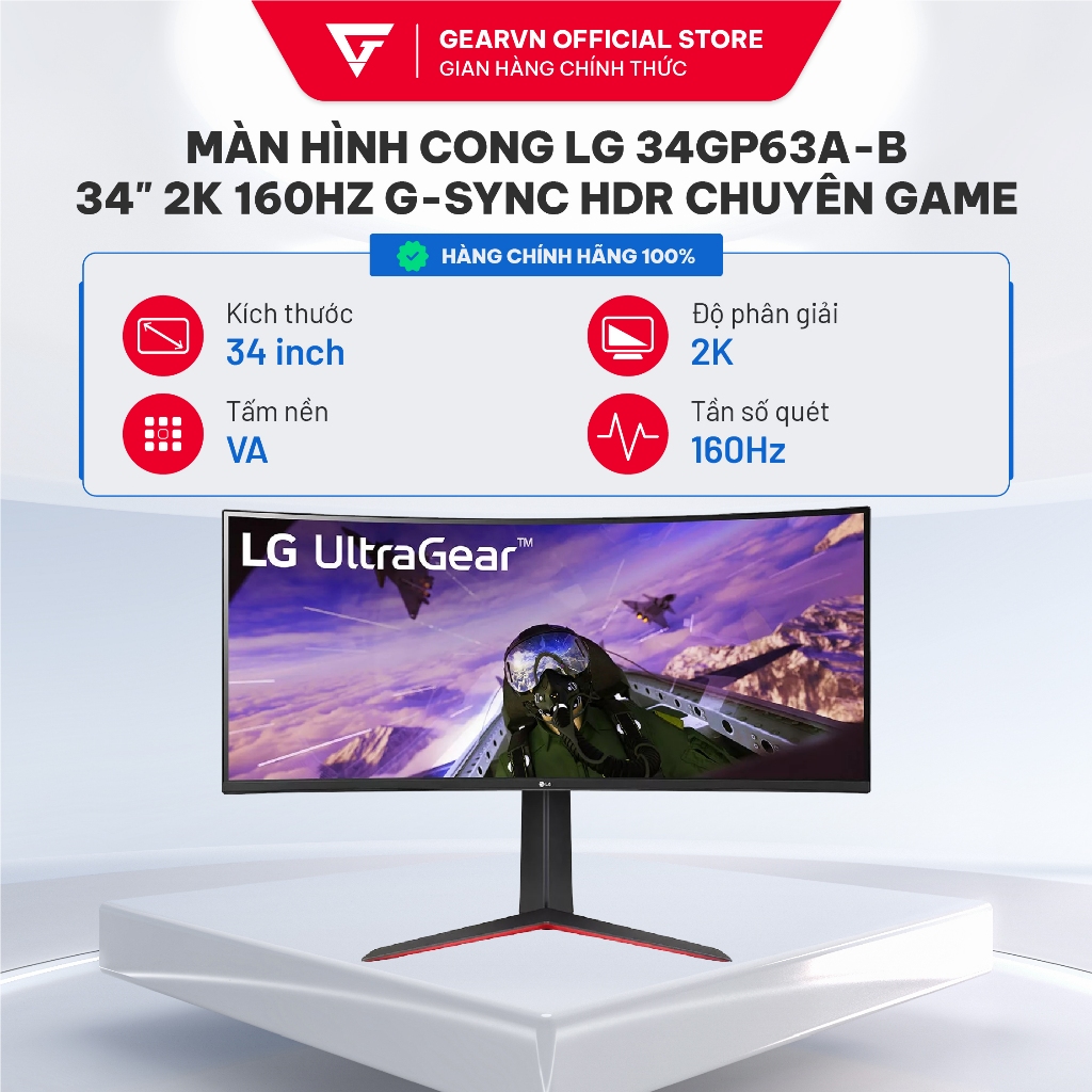 Màn hình cong LG 34GP63A-B 34" 2K 160Hz G-Sync HDR chuyên game