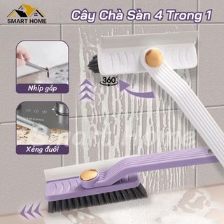 Cây Chà Sàn Nhà Tắm 4 Trong 1 Chổi Cọ Nhà Vệ Sinh Đa Năng Kèm Chổi Gạt Nước Xoay 360 Độ Smart Home