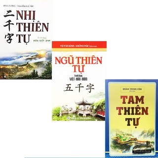 Sách - combo 3 cuốn hán - việt - nôm: nhị thiên tự + tam thiên tự + ngũ thiên tự