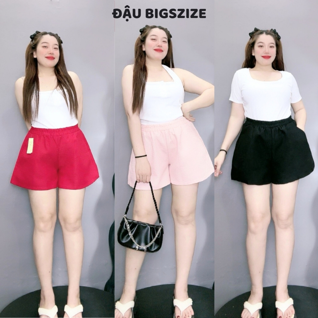 Quần đùi bigsize nữ form chữ A chất lưng thun co giản vải mềm mịn mát dễ hoạt động - Q15