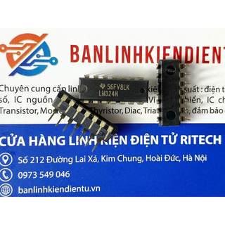 [Combo 5 con] LM324, LM324N IC khuếch đại Op Amp Quad Texas DIP-14 hàng nhập khẩu