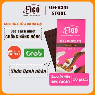 [Chính hãng] Milk Chocolate Figo nhân Hạnh Nhân Thanh 50gr (Sweet love) QÙA TẶNG Valentine