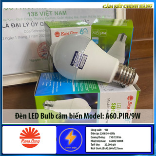 Đèn led bulb cảm biến rạng đông đui e27 model: a60.pir/9w