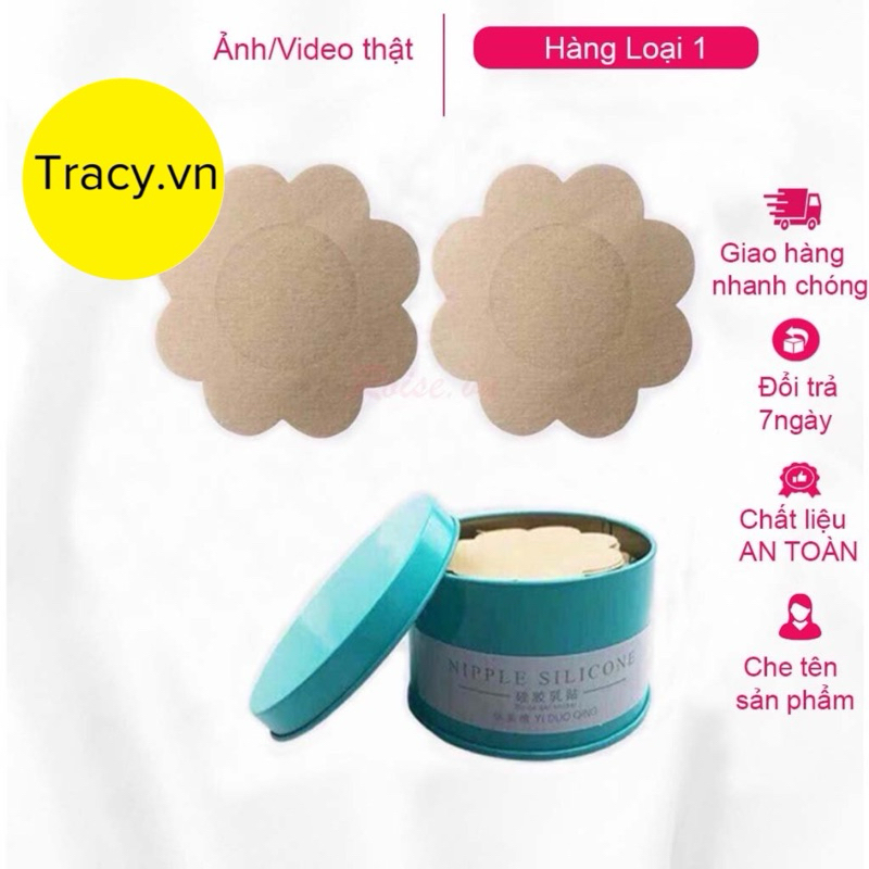 Miếng Dán Ngực Giấy Lụa ,Siêu Dính -Hộp 60 Miếng Dán
