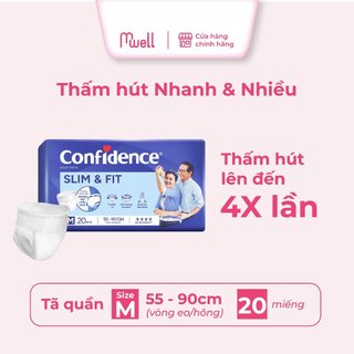 Tã quần người lớn confidence slim & fit size m 20 x 6 và size l 16 x 6
