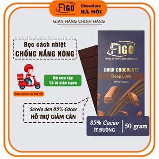 [Chính hãng] Socola đen đắng 85% Cacao Figo thanh 50g | Dark Chocolate 85% Cacao Ăn giảm cân, ngăn ngừa bệnh