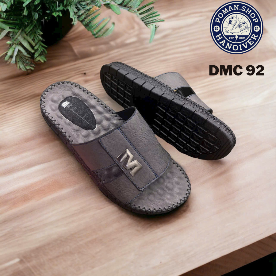 Dép Da Nam Đế CaSu khâu POMAN