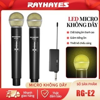 RAYHAYES mic hát karaoke Micro không dây cầm tay kép UHF chuyên nghiệp, phù hợp với mọi thiết bị loa
