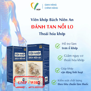 Viên Khớp Bách Niên An VCP Pharma - Hỗ Trợ Làm Trơn Ổ Khớp, Giảm Nguy Cơ Thoái Hóa Khớp, hộp 90 viên