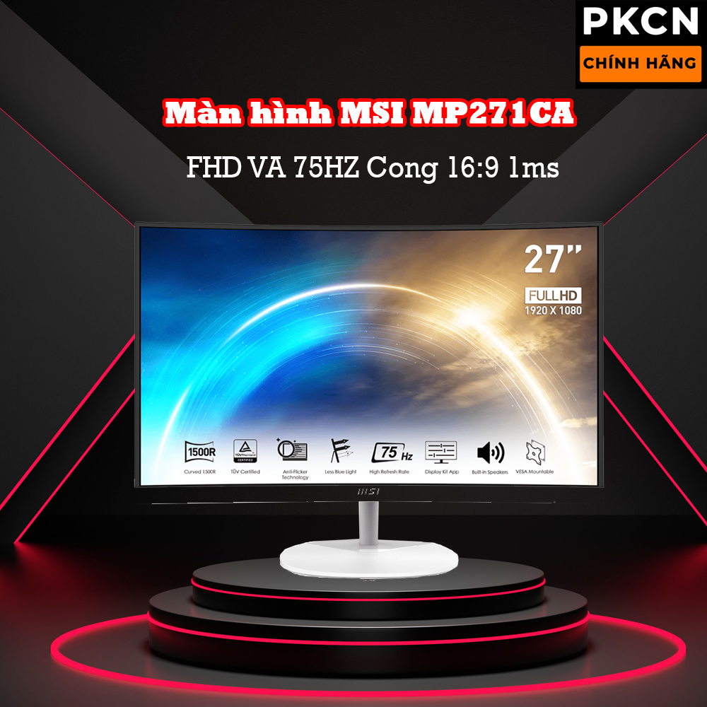 Màn hình MSI PRO MP271CA 27 inch FHD VA 75HZ Cong 16:9 1ms - Hàng chính hãng