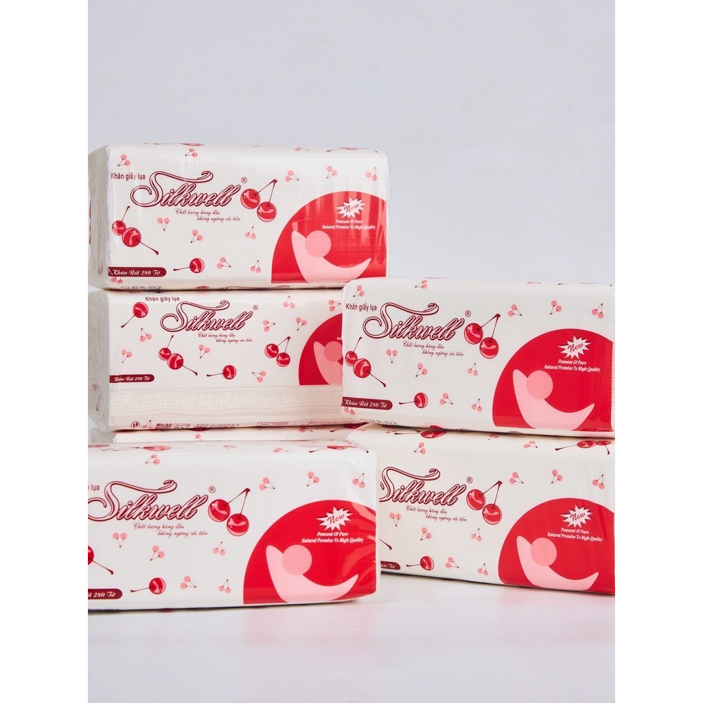 Giấy ăn rút lụa khổ lớn Chery Silkwell