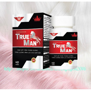 Tăng cường sinh lí True Man - hộp 40 viên - giúp bổ thận tráng dương, tăng cường sinh lực cho nam giới