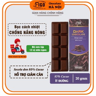 [Chính hãng] Bar 20gr- Dark Chocolate 85% Cacao, Socola đen đắng 85% Cacao Figo, ăn Giảm cân, KETO, DAS, Tiểu đường