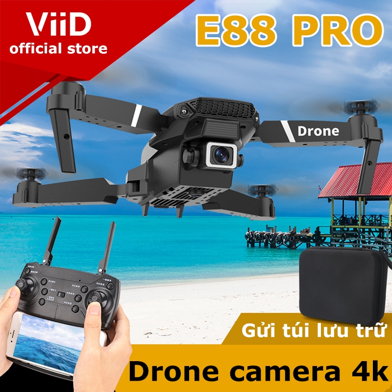 Drone camera 4k mini Máy Bay Điều Khiển Từ Xa E88 Pro Drone 4K HD Camera, Chất lượng hình ảnh siêu rõ ràng