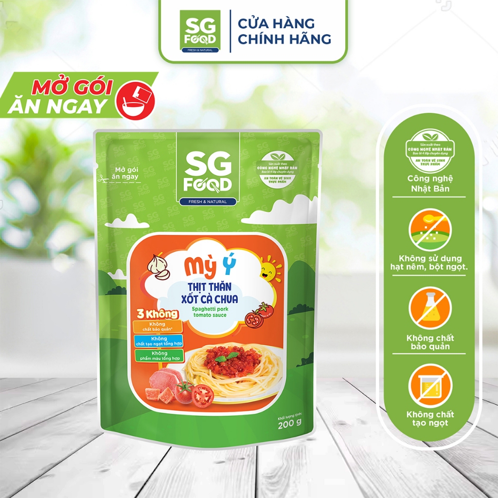 Mỳ Ý Thịt thăn xốt cà chua ăn liền SG Food200g